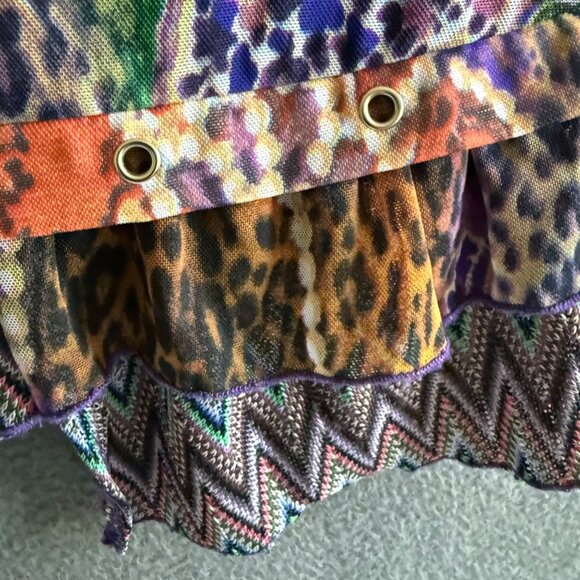 Alberto Makali Embroidered Mesh Eclectic Hippie Art Shirt Top Women's PM Multico - Picture 11 of 16